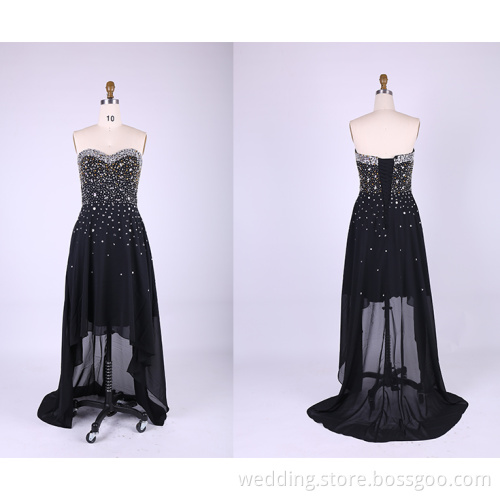 Black Chiffon Sweetheart A-Line Bridesmaid Dresses